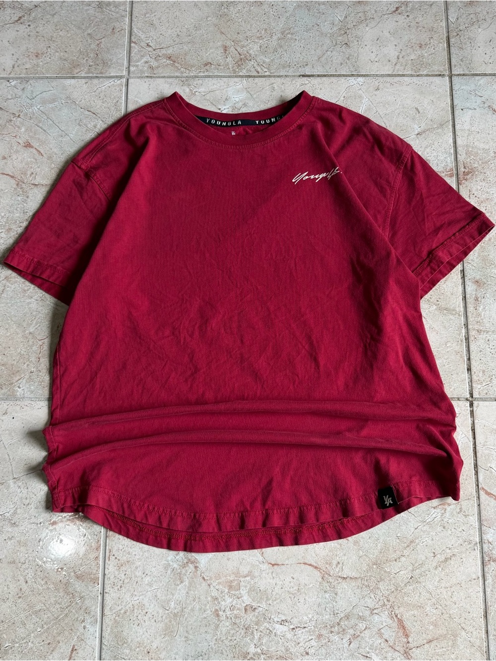 YoungLA Kids Wine Red Short Sleeve Logo Tee